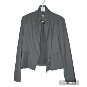 Forever 21 Gray Blazer Jacket Open Front Lightweight Women's Size L NWOT